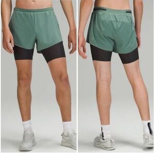 Lululemon Mens Mesh Lightweight Lined Running Shorts 4" in Tidewater Teal Medium